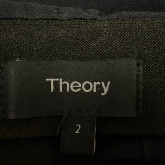 Theory Women's Black Skinny Leg High Waist Zipper Trousers Dress Pants Size 2 - Picture 4 of 5